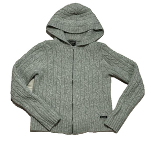 Abercrombie & Fitch knitted zip up 100% wool sweater/cardigan size L